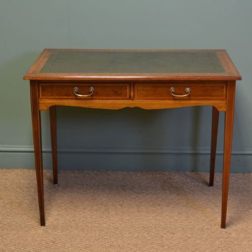 Elegant Edwardian Inlaid Mahogany Antique Writing Table