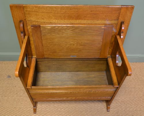 fig 2. High Quality Edwardian Oak Gardner & Son Antique Bench