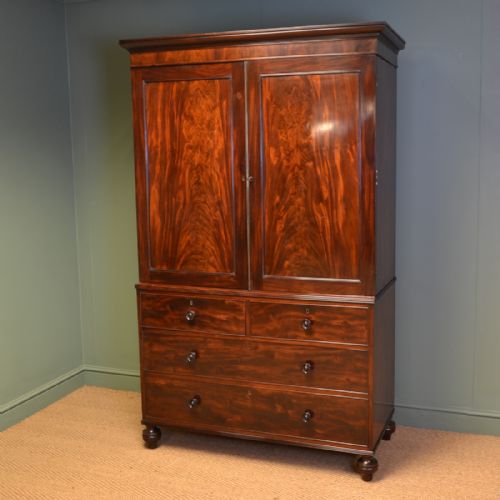 
Regency Mahogany Country House Antique Linen Press
