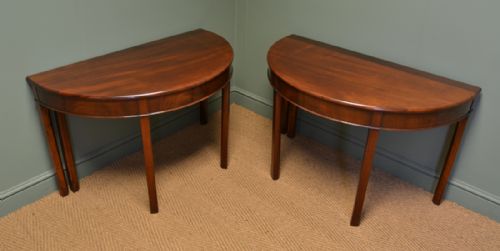 fig 1. Georgian Mahogany D End Antique Dining Table