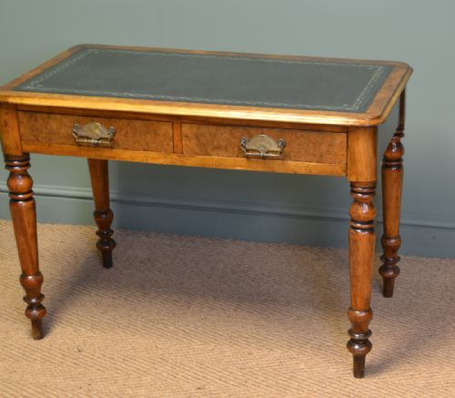 fig 1. Stunning Victorian Figured Walnut Antique Writing Table