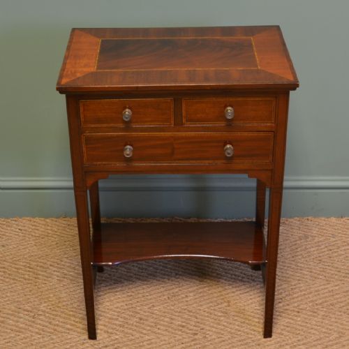 Elegant Edwardian Inlaid Mahogany Antique Side Table