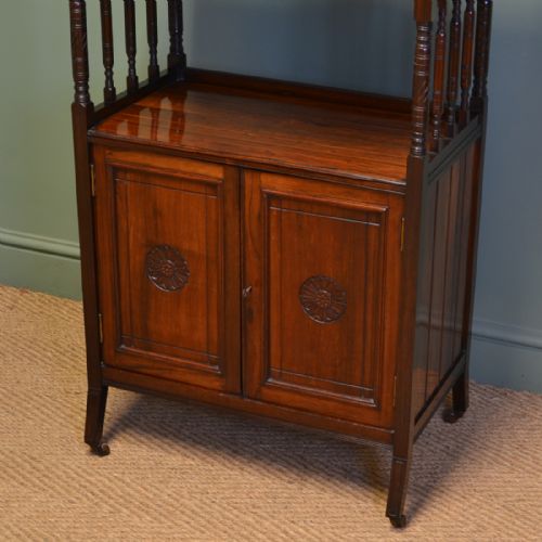 fig 1. Striking Victorian Arts & Crafts Rosewood Antique Cabinet