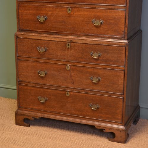 fig 1. Country House Small Welsh Georgian Oak Antique Chest on Chest