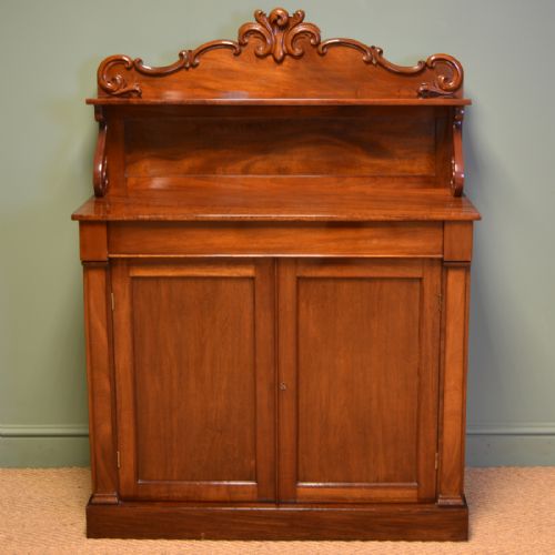 Fine Quality Victorian Figured Mahogany Antique Chiffonier