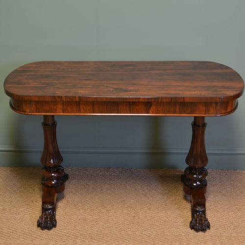 Spectacular William IV Figured Rosewood Antique Writing Table
