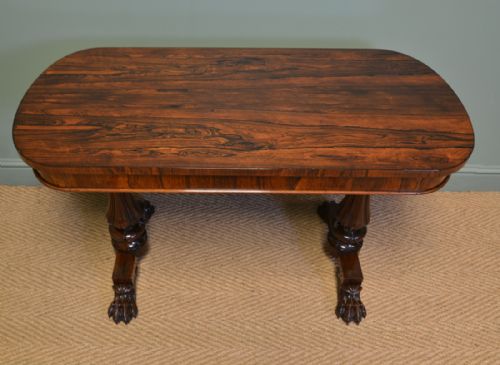 fig 1. Spectacular William IV Figured Rosewood Antique Writing Table