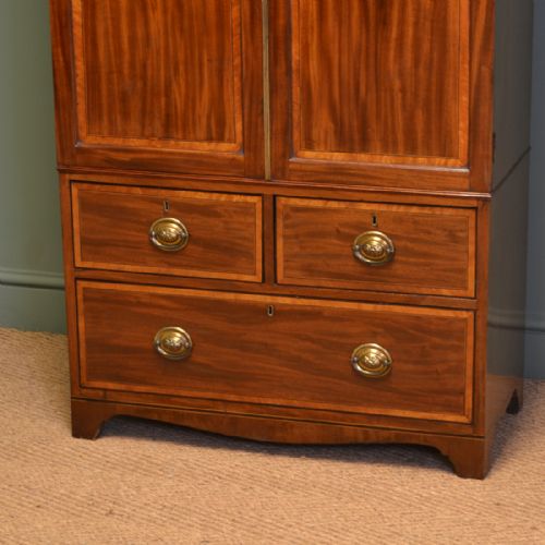 fig 1. Unusual Regency Small Mahogany Antique Linen Press