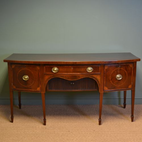 Striking Large Figured Plum Pudding Mahogany George III Antique Sideboard