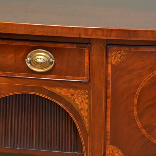 fig 1. Striking Large Figured Plum Pudding Mahogany George III Antique Sideboard