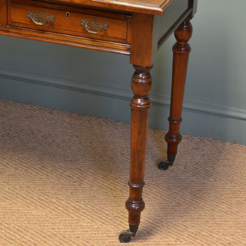 fig 1. High Quality JAS Shoolbred & Co Victorian Walnut Antique Writing Table