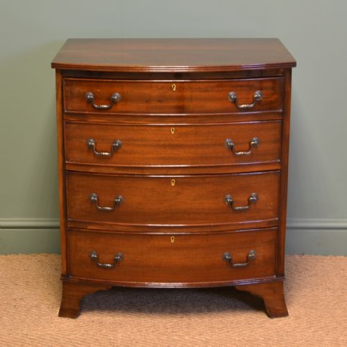 
Small Quality Edwardian Mahogany Antique Bow Fronted Chest of Drawers
