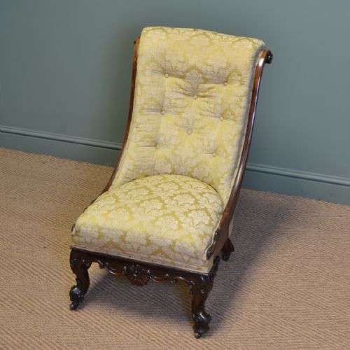Fine Quality Victorian Rosewood Antique Side Chair