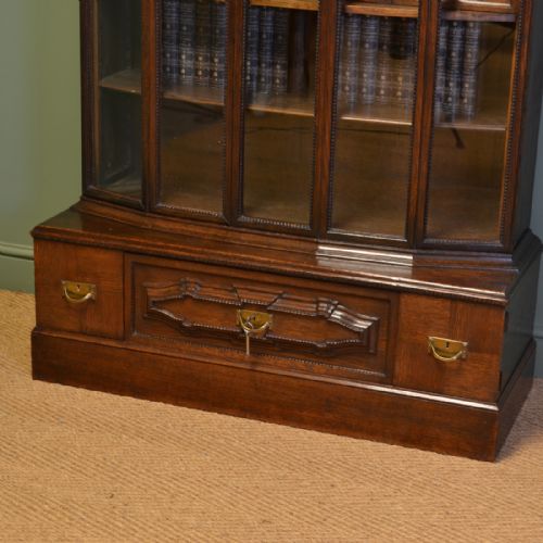 fig 1. Large Edwardian Oak Antique French Display Cabinet