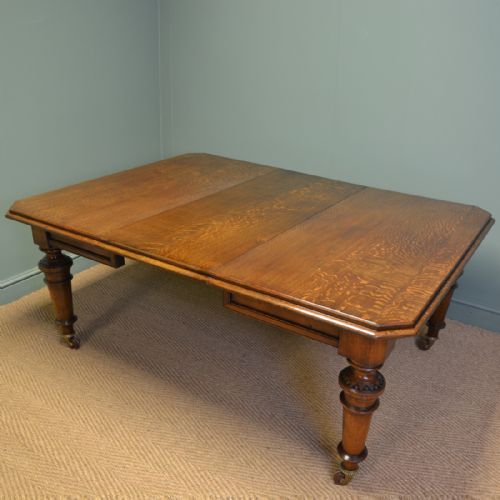 Solid Oak Victorian Extending Wind Out Dining Table by Richardson Leeds