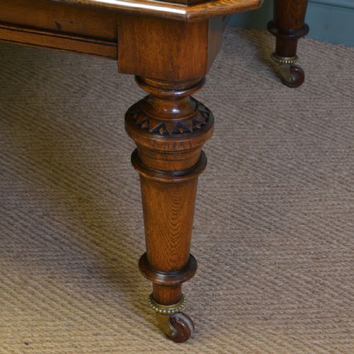 fig 1. Solid Oak Victorian Extending Wind Out Dining Table By Richardson Leeds
