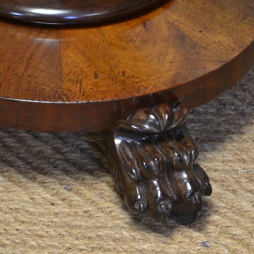 fig 2. Quality Victorian Mahogany Antique Card Table with Lion Paw Feet