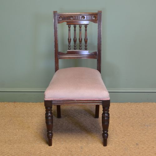 fig 1. Quality Set of Four Victorian Walnut Antique Dining Chairs