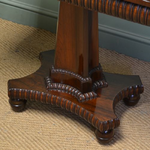 fig 1. Striking William IV Rosewood Antique Tea Table
