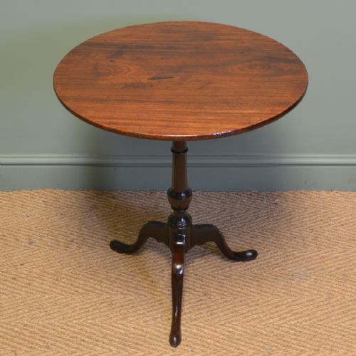 Quality Georgian Cuban Mahogany Antique Tilt Top Tripod Occasional / Lamp Table