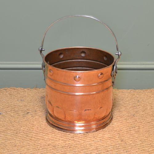 fig 1. Unusual Arts & Crafts Copper Antique Coal Bucket