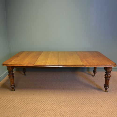 Large Country House Light Oak Antique Victorian Wind Out Extending Dining Table