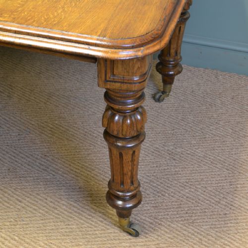 fig 1. Large Country House Light Oak Antique Victorian Wind Out Extending Dining Table