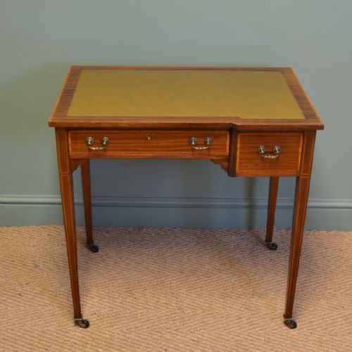 Elegant Maple & Co Quality Edwardian Mahogany Inlaid Antique Writing Table