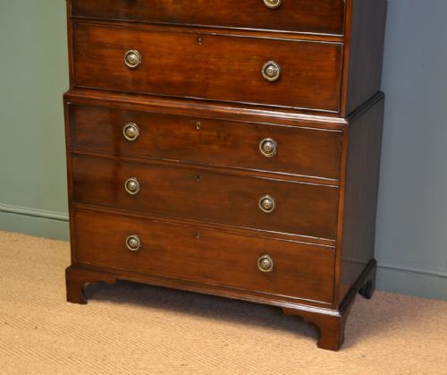 fig 1. Spectacular Georgian Rich Mahogany Antique Chest On Chest