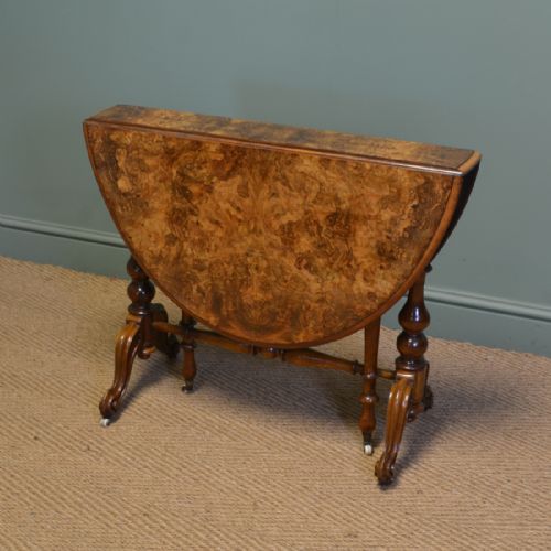fig 2. Striking Quality Figured Large Walnut Antique Sutherland Table