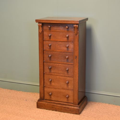 Victorian Oak Antique Wellington Chest