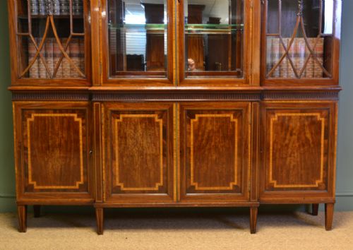 fig 1. Spectacular Figured Mahogany Inlaid Edwardian Antique Display Cabinet