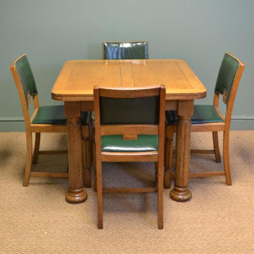 Spectacular Heals Style Art Deco Oak Antique Dining Set