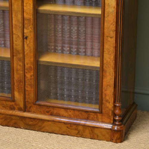 fig 1. Spectacular Lambs of Manchester Figured Burr Walnut Antique Victorian Cabinet