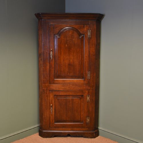 Country House Floor Standing Georgian Oak Antique Corner Cupboard