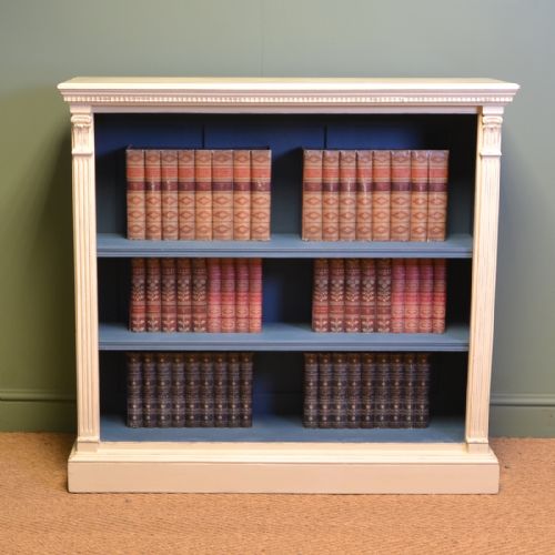 Stunning Victorian Quality Antique Painted Open Bookcase
