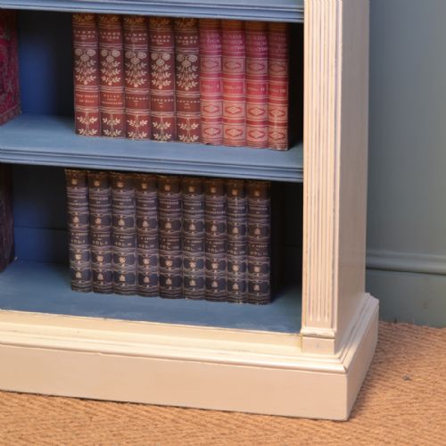 fig 1. Stunning Victorian Quality Antique Painted Open Bookcase