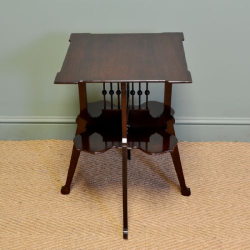 Stunning Art Nouveau Edwardian Mahogany Antique Occasional Table / Book Stand