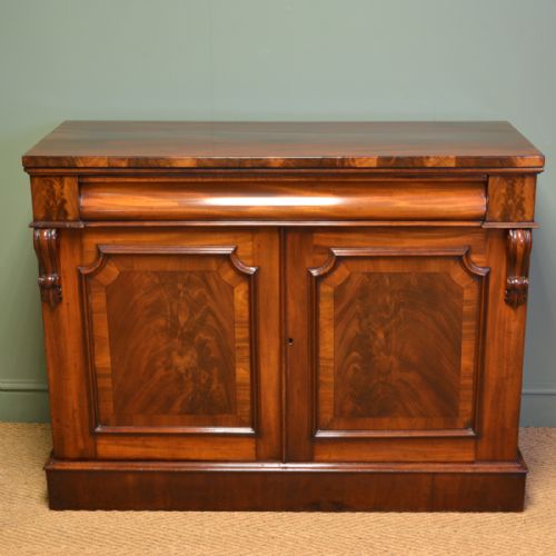 Beautifully Figured Victorian Mahogany Antique Cupboard