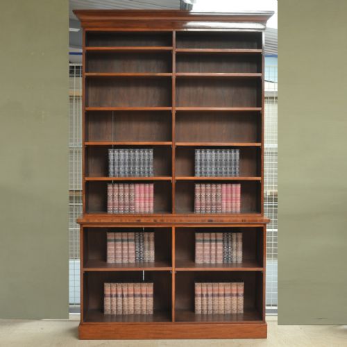 Huge Victorian Mahogany Antique Library Open Bookcase