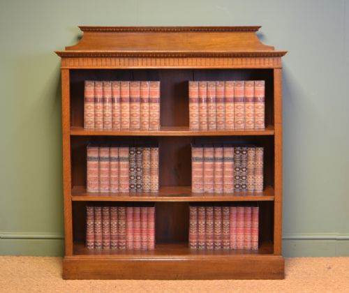 Quality Victorian Antique Oak Open Bookcase