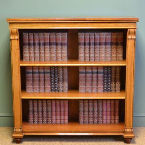 Quality Victorian Walnut Antique Open Bookcase