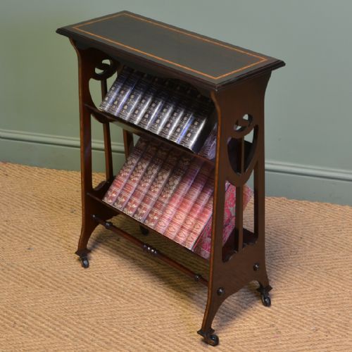fig 1. Quality Edwardian Mahogany Art Nouveau Antique Book Stand