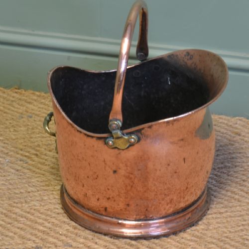 Characterful Victorian Copper Small Antique Coal Bucket