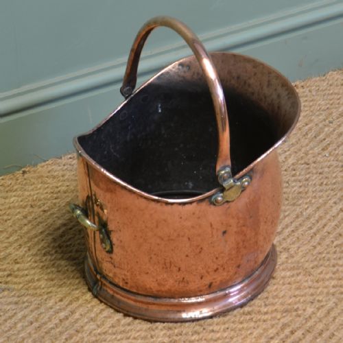 fig 1. Characterful Victorian Copper Small Antique Coal Bucket