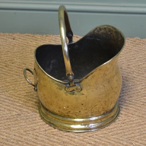 Small Victorian Brass Antique Coal Bucket