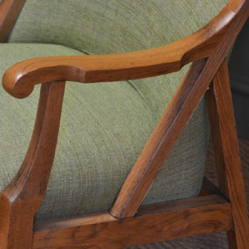fig 2. Unusual Pair of Arts And Crafts Antique Oak Rocking Chairs