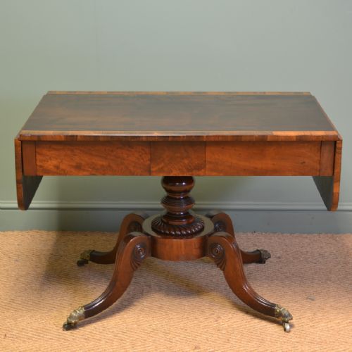 Regency Mahogany Cross Banded Antique Sofa Table