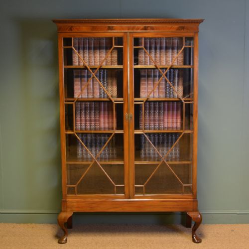 Large Quality Victorian Walnut Astragal Glazed Antique Bookcase