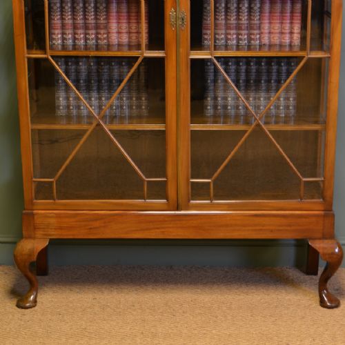 fig 1. Large Quality Victorian Walnut Astragal Glazed Antique Bookcase